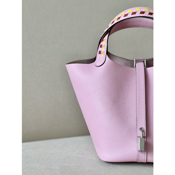 Hermes Picotin Lock 18 Clemence Feu (9J) Gold Hardware Light Pink
