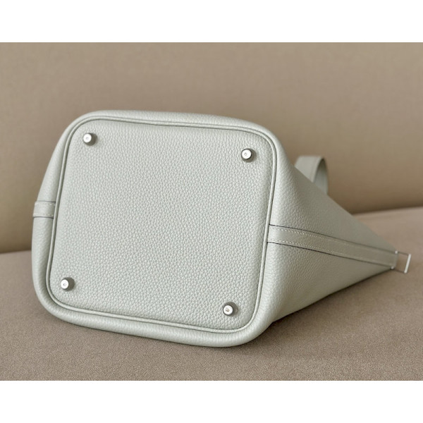 Hermes Picotin Lock 18 Clemence Vert Fizz(0S) Gold Hardware White