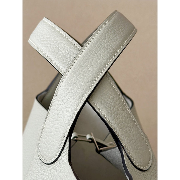 Hermes Picotin Lock 18 Clemence Vert Fizz(0S) Gold Hardware White