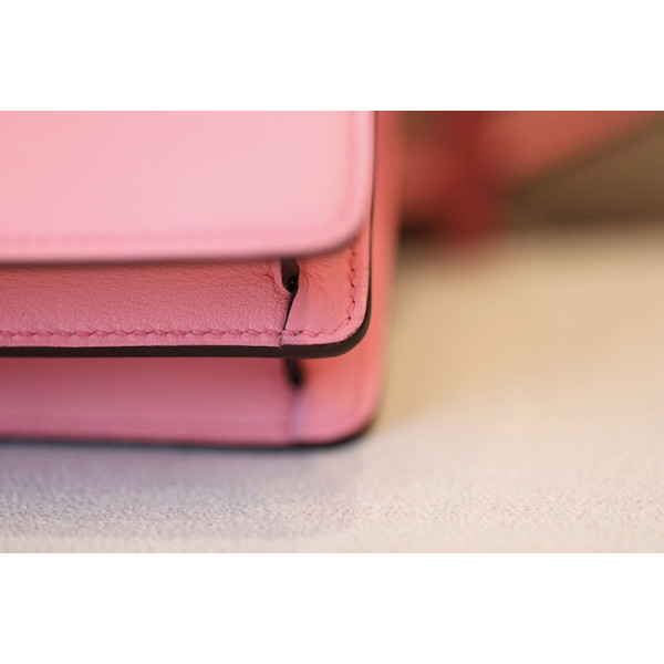 Hermes Lindy Mini HSS Swift Sesame(2S) And Lime(9R)Palladium Hardware Pink