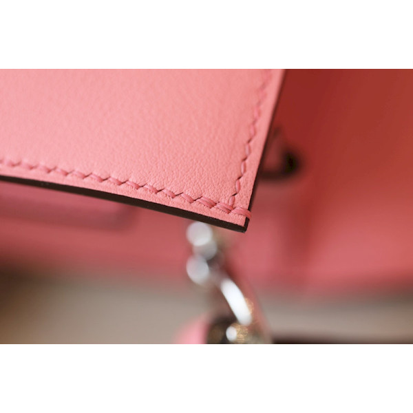 Hermes Lindy Mini HSS Swift Sesame(2S) And Lime(9R)Palladium Hardware Pink