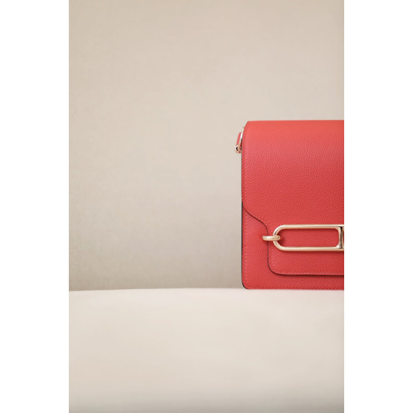Hermes Roulis Mini Evercolor Red de weimar (D0) Gold Hardware