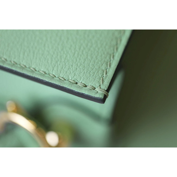 Hermes Roulis Mini Evercolor Beton (8L) Palladium Hardware Light Green