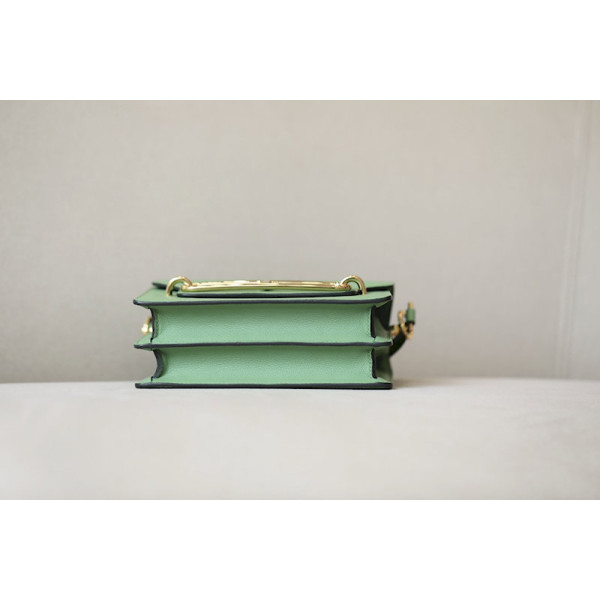 Hermes Roulis Mini Evercolor Beton (8L) Palladium Hardware Light Green