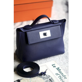 Hermes Jypsiere Mini Swift Vert Fizz(0S) Palladium Hardware Dark Blue