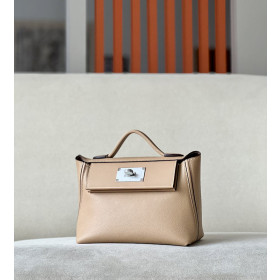 Hermes Kelly Pochette HSS Swift Jaune Amber(9D) And Craie(10)Palladium Hardware Beige