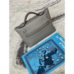 Hermes Jige Elan 29 Clutch Swift Jaune Amber (9D) Elephant Gray