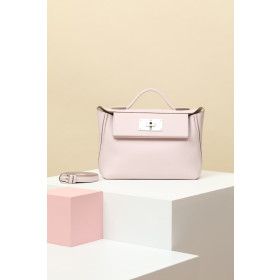 Hermes 24/24 Mini 21 Evercolor And Swift Blanc (01) Gold Hardware Light Pink