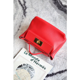 Hermes 24/24 Mini 21 Evercolor And Swift Bleu Lin (J7) And Gris Mouette(4Z)Palladium Hardware Red