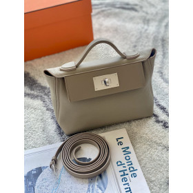 Hermes Jige Elan 29 Clutch Swift Rose Lipstick (U5) Elephant Gray