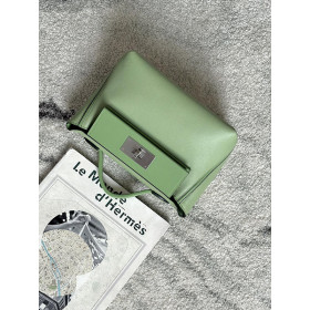 Hermes 24/24 Mini 21 Alligator,Evercolor And Swift Gold (37) Gold Hardware Green