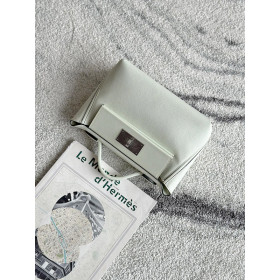 Hermes 24/24 Mini 21 Evercolor And Swift Beton (8L) And Nata(I2)Palladium Hardware Light Green