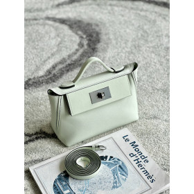 Hermes 24/24 Mini 21 Evercolor And Swift Chai (0M) And Gold(37)Gold Hardware Light Green