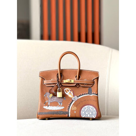 Hermes Birkin 25 Barenia Faubourg Gold(37) Gold Hardware Brown