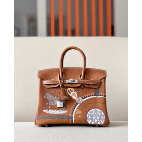Hermes Birkin 25 Barenia Faubourg Gold(37) Palladium Hardware Brown