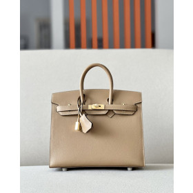 Hermes Birkin 25 Epsom Chai (0M) Gold Hardware Sellier Dark Beige