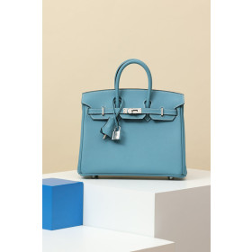 Hermes Birkin 25 Epsom New Blue Jean (D2) Palladium Hardware