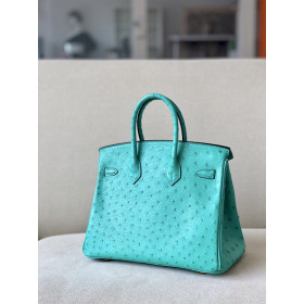 Hermes Birkin 25 Ostrich Vert Jade(O6)Gold Hardware Mint Green