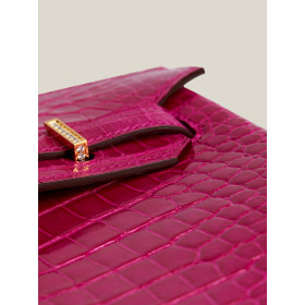 Hermes Kelly Pochette Swift Rouge H (55) Gold Hardware Rose Purple