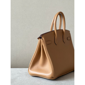 Hermes Birkin 25 Swift Biscuit 4B Palladium Hardware Brown