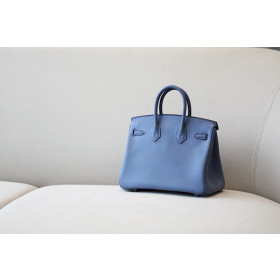 Hermes Birkin 25 Swift Blue Agate (R2) Palladium Hardware