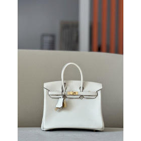 Hermes Birkin 25 Swift Nata I2 Gold Hardware White