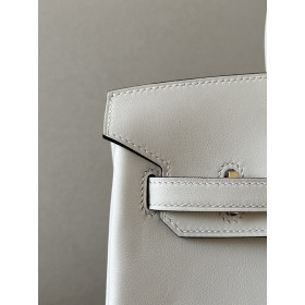 Hermes Birkin 25 Swift Nata I2 Gold Hardware White