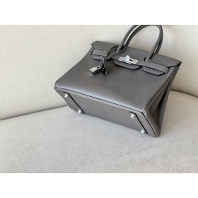 Hermes Birkin 30 Epsom Etain(8F) Palladium Hardware Dark Grey