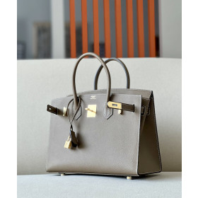 Hermes Birkin 30 Epsom Etoupe(18) Gold Hardware Sellier Elephant Grey