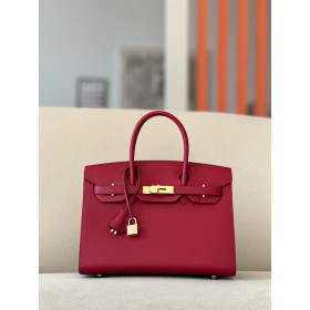 Hermes Birkin 30 Epsom Rubis(B5) Gold Hardware Sellier Burgundy Red