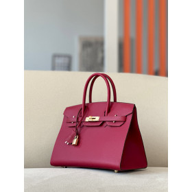 Hermes Birkin 30 Epsom Rubis(B5) Gold Hardware Sellier Burgundy Red