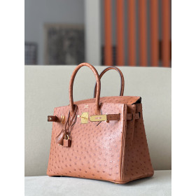 Hermes Birkin 30 Ostrich Gold(37) Gold Hardware Brown