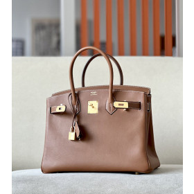 Hermes Birkin 30 Swift Gold 37 Gold Hardware Dark Brown