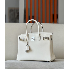 Hermes Birkin 30 Swift Nata I2 Palladium Hardware White