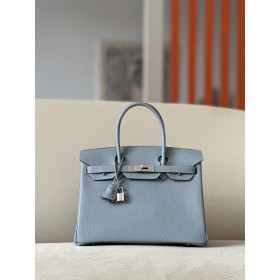 Hermes Birkin 30 Togo Blue Lin(J7) Palladium Hardware