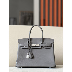 Hermes Birkin 30 Togo Etain (8F) Palladium Hardware Dark Grey