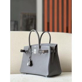 Hermes Birkin 30 Togo Etain (8F) Palladium Hardware Dark Grey