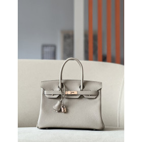 Hermes Birkin 30 Togo Gris Tourterelle(81) Rose Gold Hardware Beige