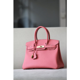 Hermes Birkin 30 Togo Rose Lipstick(U5) Gold Hardware Pink