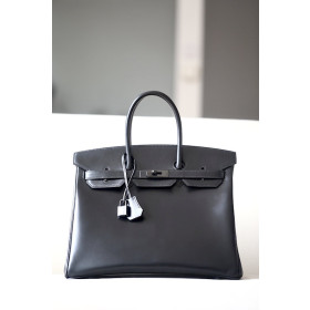 Hermes Birkin 35 Black Box Calf So Black PVD Hardware