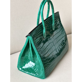 Hermes Birkin HSS 25 Bleu Glacier 8U,Mauve Pale 09 And Nata l2 Epsom Palladium Hardware Dark Green