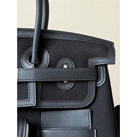Hermes Birkin Cargo 35 Canvas and Swift Sesame(2S) Palladium Hardware Black