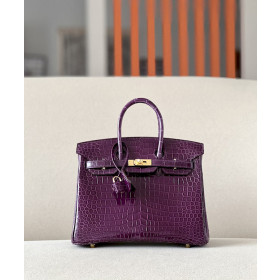 Hermes Birkin 30 Togo Etain 8F Gold Hardware Dark Purple