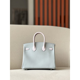 Hermes Birkin HSS 25 Epsom Blue Glacier (8U) ,Craie(10) and Mauve Pale (09) Palladium Hardware
