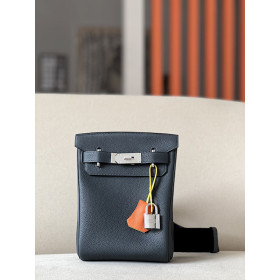 Hermes 24/24 Mini 21 Evercolor And Swift Blanc (01) Palladium Hardware Black