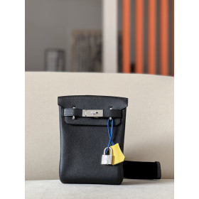 Hermes 24/24 Mini 21 Evercolor And Swift Blue Nuit (2Z) And Navy(7U)Gold Hardware Black