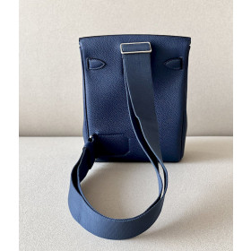 Hermes Kelly Mini Epsom Celeste (7N) Gold Hardware Dark Blue