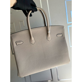 Hermes Birkin togo ck81 Gris grey Rose gold Hardware 35cm Full Handmade