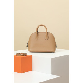 Hermes Bolide Mini Clemence Caremel (28) Palladium Hardware Dark Beige