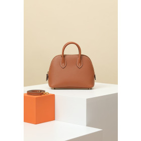 Hermes Bolide Mini Clemence Nior (89) Gold Hardware Brown